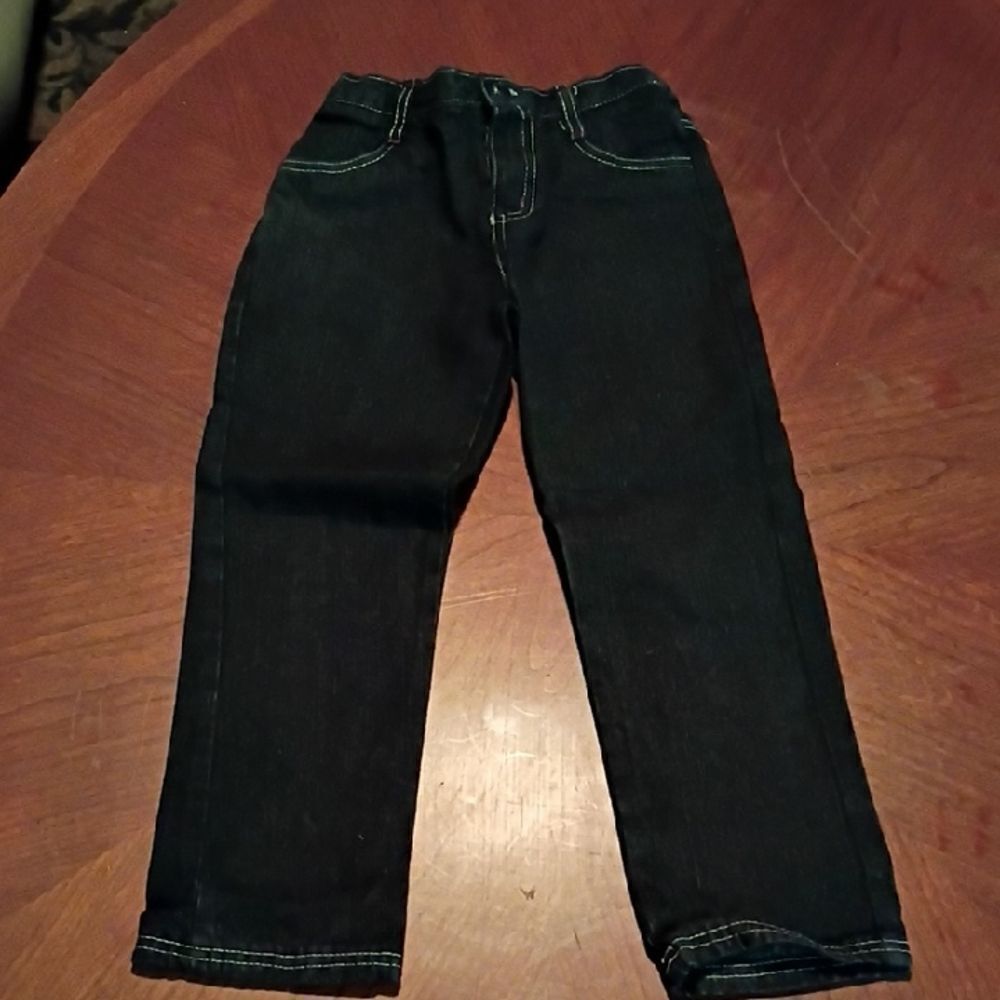 (1086) Kids Black Denim Jeans - Size: 6